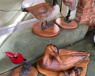 Wooden ducks.
