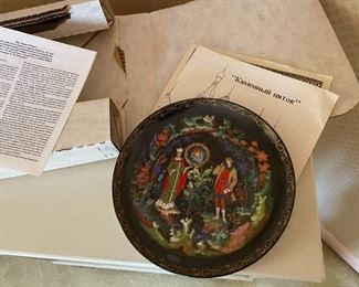 Series of Vinogradoff porcelain Russian legends collector plates.