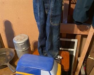 Blue jean plant holder.