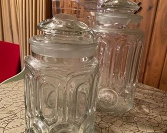 Glass canisters.