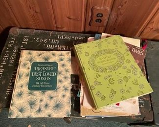 Music books and song sheets.