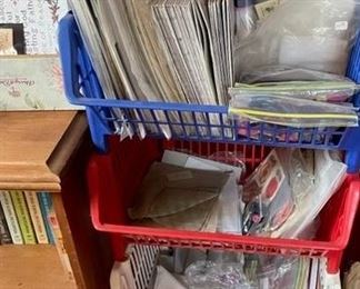 Needlework patterns and accessories.