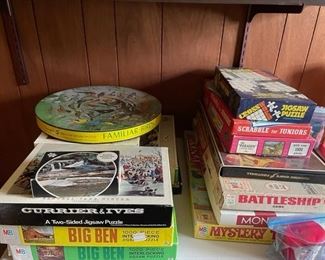 Board games and puzzles.