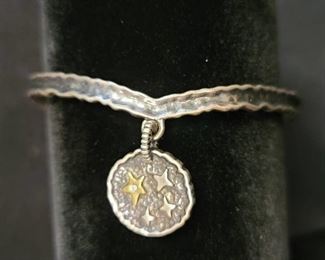 American West Jewelry - Jennifer Nettles Believe Sterling/Brass Diamond Accent Cuff Bracelet 925