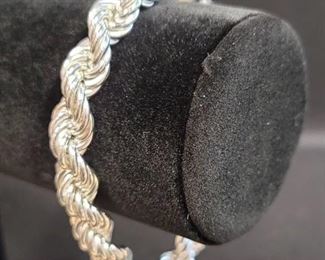Ultra-Fine Silver 8" Bold Polished Rope Bracelet