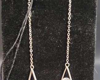 Diamonique 2.00cttw Threader Drop Sterling Silver Earrings