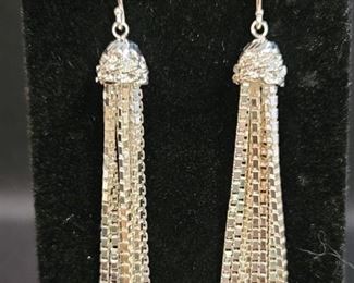 Tassel Drop Earrings by Silver Style 925