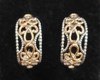 Carolyn Pollack Sterling Silver Earrings Marked 925
