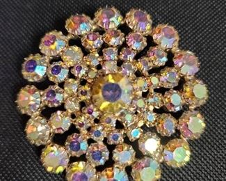 Large Round Aurora Borealis Brooch