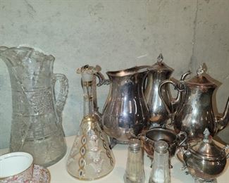 Silver plate & vintage crystal