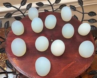 12 Milk Glass Eggs