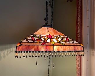 Tiffany Style Stained Glass Hanging Light Fixture 
