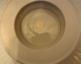 Lenox White Cake Plate with Gold Trim