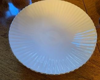 Lenox White Cake Plate with Gold Trim