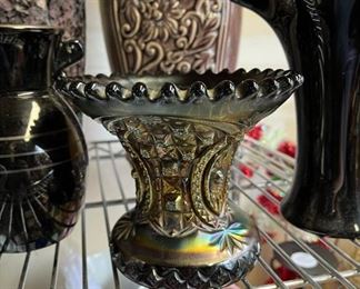 Northwood Black Amethyst Carnival Glass