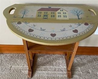 Antique end table, schoolhouse style