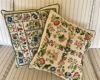 Stitched floral throw pillows