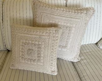 Stitched throw pillows