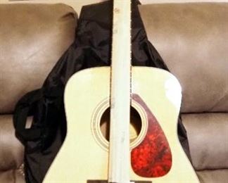 Yamaha Acoustic 6-String Guitar, Model F325, With Protective Carrying Case And Clip-On Chromatic Tuner