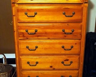 Solid Wood 6-Drawer Chest Of Drawers, 54.5" x 36.5" x 17.5"