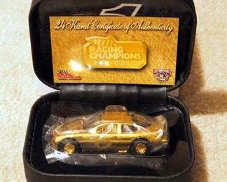 Racing Champions #6 Mark Martin 24K Gold Plated 1:64 Die Cast Model Cars, Qty 2, Both In Original Packaging