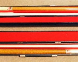 Escalade Sports And Winston Cigarettes Pool Cues In Hard Sided Carrying Cases