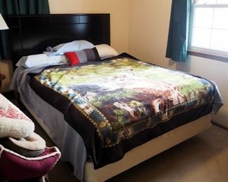 Queen Size Bed, Including Headboard 52" x 61", Sealy Quilt Top Mattress, Box Spring, Hollywood Frame And Bedding