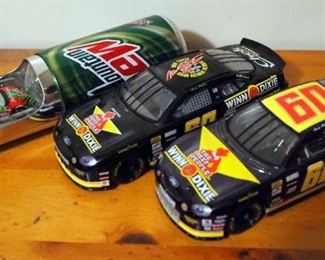 Racing Champions Die Cast Nascar Stock Cars 1:24 Scale, Qty 2, And Action Mountain Dew 1:64 Scale Die Cast Car In Can