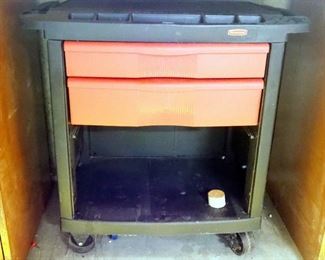 Rubbermaid Action Packer Rolling Two Drawer Cart, 33" x 33" x 22"