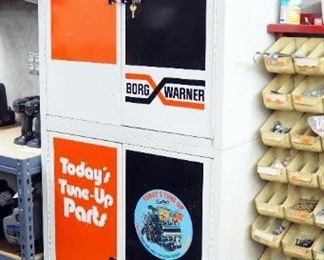Metal 4 Door Borg Warner Supply Cabinet With Keys, 77.5" x 32" x 16"