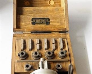 Vintage Torrington Mfg Co No. 0 Hand Bearing Beading Ferrule Attachment Tool In Wood Case