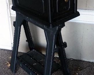 Gibraltar Polyvinyl Mailbox Attached To Collapsible Saw Horse