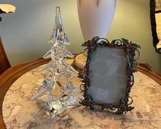 Glass Christmas tree and photo frame