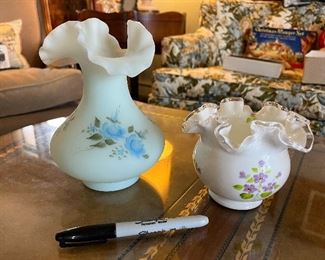 Fenton glass vases