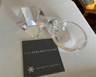 Steuben glass paperweight (see next photo) and bowl...