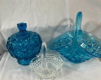Indiana Carnival Glass & Fenton Iridescent Cobalt