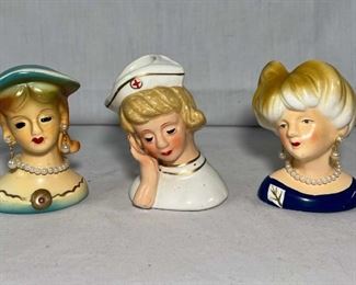 Vintage Miniature Head Vases (3pcs