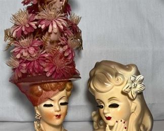 Lee Ward & Velco Vintage Head Vases (2pcs)