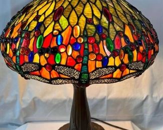 Dale Tiffany Stained Glass Dragonfly Lamp