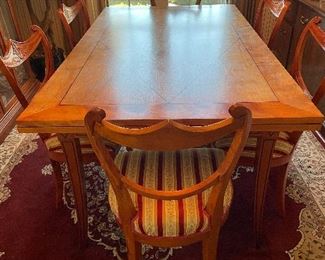 Beautiful Dining Room Table with Chairs from the Civil War Period. Will take better Pictures of the Top. Did not realize the glare. Table 70”x 40 “ Sliding Two Leaves 25”Lx40”W 

$1,200 Six Chairs $900
