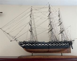 This American Ship also has a copper painted bottom. 30 “Hx 40”Lx 6 “W $500