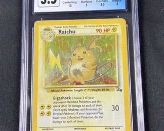 For your consideration is this 1999 Pokemon Fossil Raichu Holographic CGC 3.5