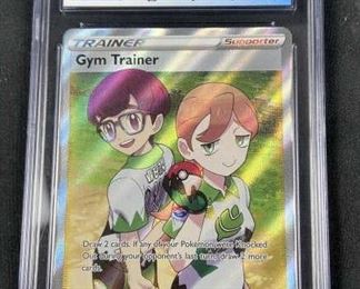 For your consideration is this 2021 Pokemon Gym Trainer Full Art Holo CGC 9
