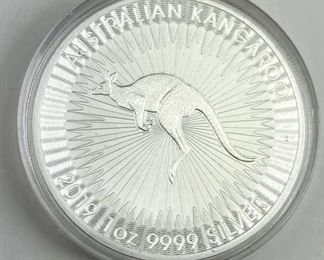 For your consideration is this 2019 Australian 1oz Silver Kangaroo .9999