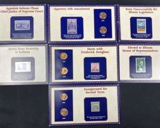 For your consideration is this Lincoln Coin & Stamps Collection, Carded
