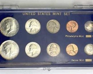 For your consideration is this 1964-P,D Mint Coin Set, U.S. 90% Silver