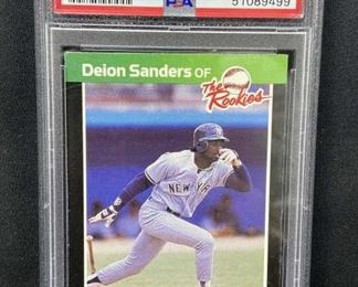 For your consideration is this 1989 Donruss Rookies Deion Sanders PSA NM-MT
