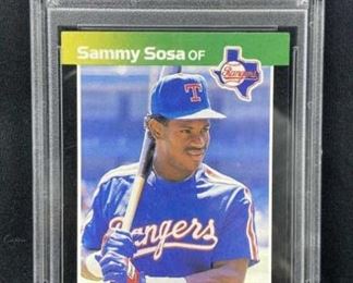 For your consideration is this 1989 Donruss Baseball's Best Sammy Sosa PSA 8