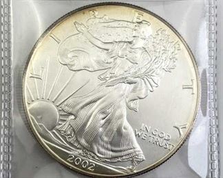For your consideration is this 2002 American Silver Eagle 1oz .999, U.S. $1 Coin