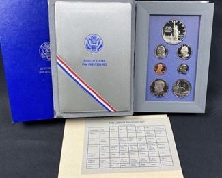 For your consideration is this 1986 Prestige U.S. Coin Set w/ Silver Dollar